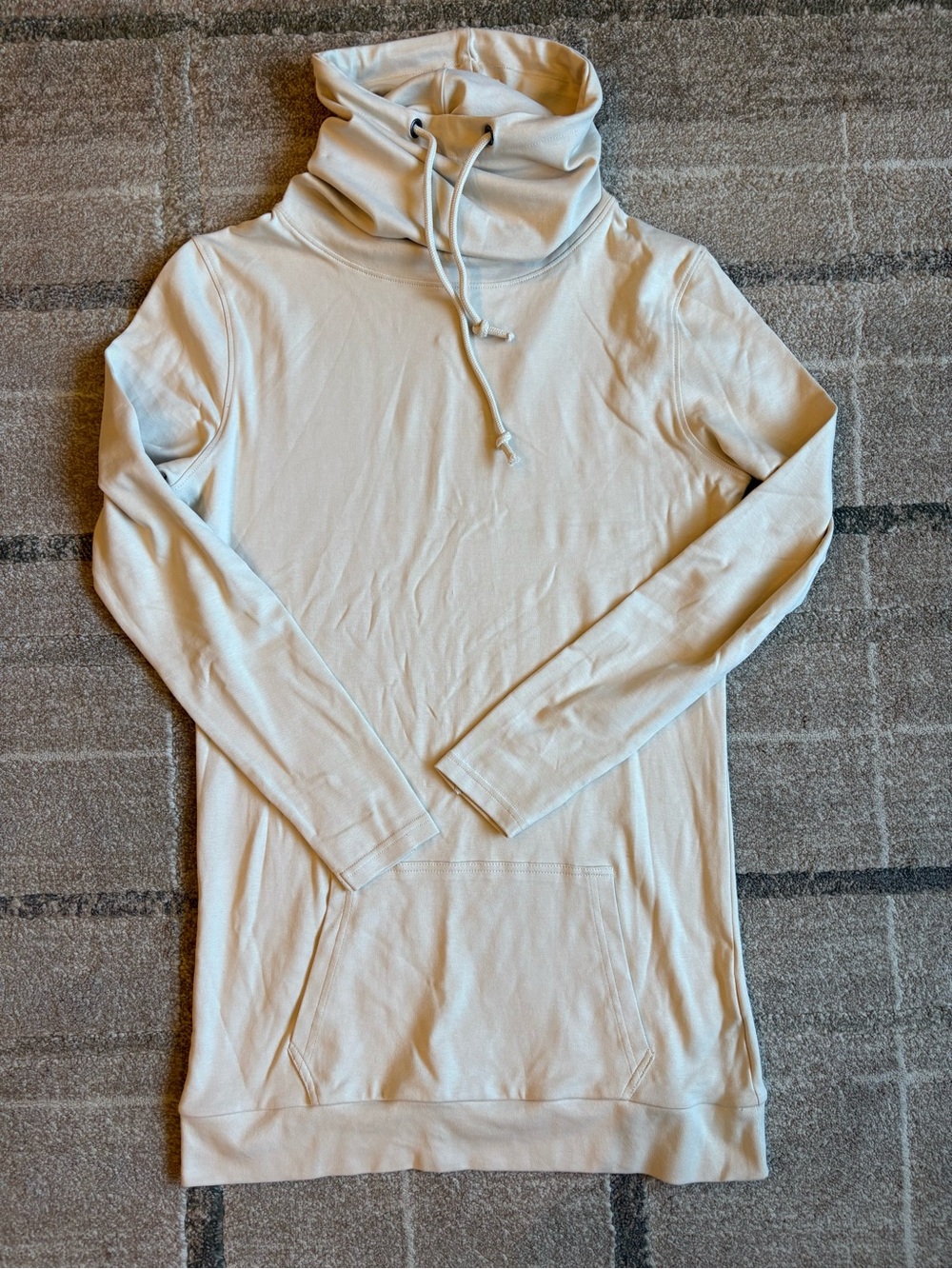 Lily & Lottie Signature Cowl Neck Sweatshirt Tunic Cream Oat Medium NWT